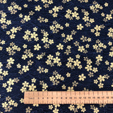 Navy and Metallic Gold Floral