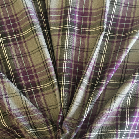 Purple & Grey Tartan with Teal Stripe