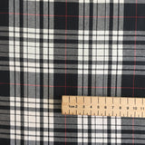 Black & White Tartan with Red Stripe