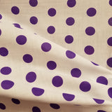 Purple on White Polka Dot Polycotton