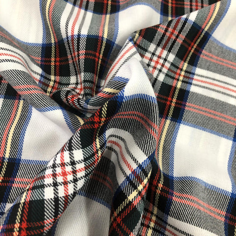 White Tartan with Multi Colours