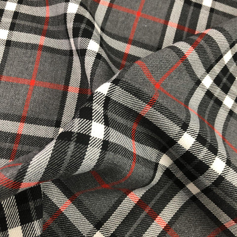 Grey and red Tartan