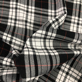 Black & White Tartan with Red Stripe