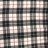White with Black and Red Tartan