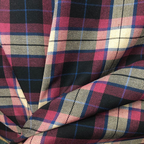 Black Wine and Beige Tartan